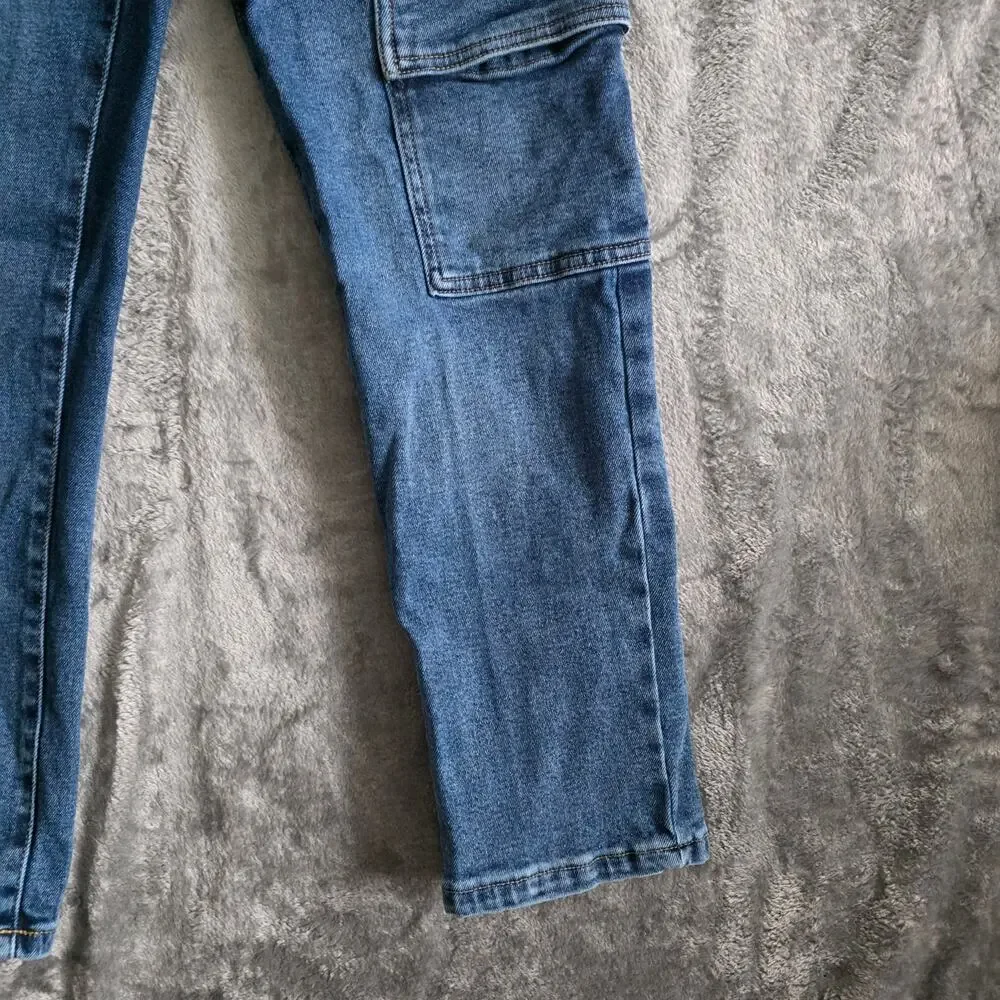 Michael Kors Cargo Skinny Jeans Women's Size 4P Blue Stretch Denim
